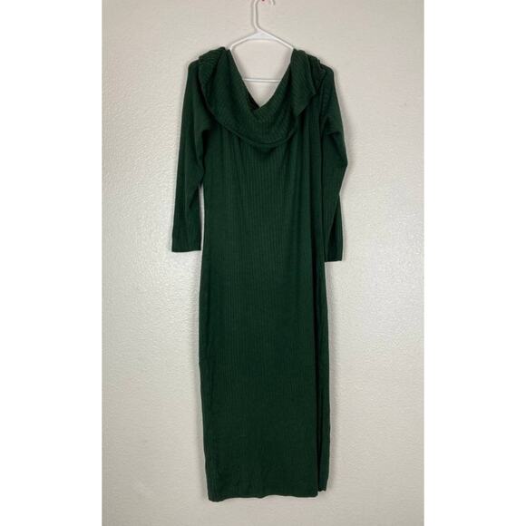 Jeannie Mai Green Dress INC Knit Sweater Dress Off Shoulder Maxi Midi Plus 2X - Picture 3 of 12